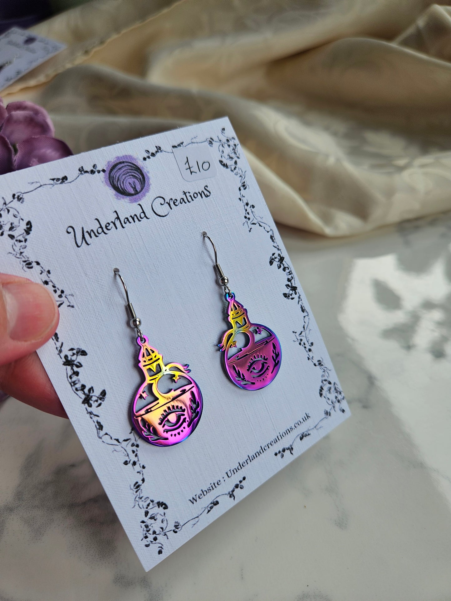 Rainbow Potion Bottle Earrings