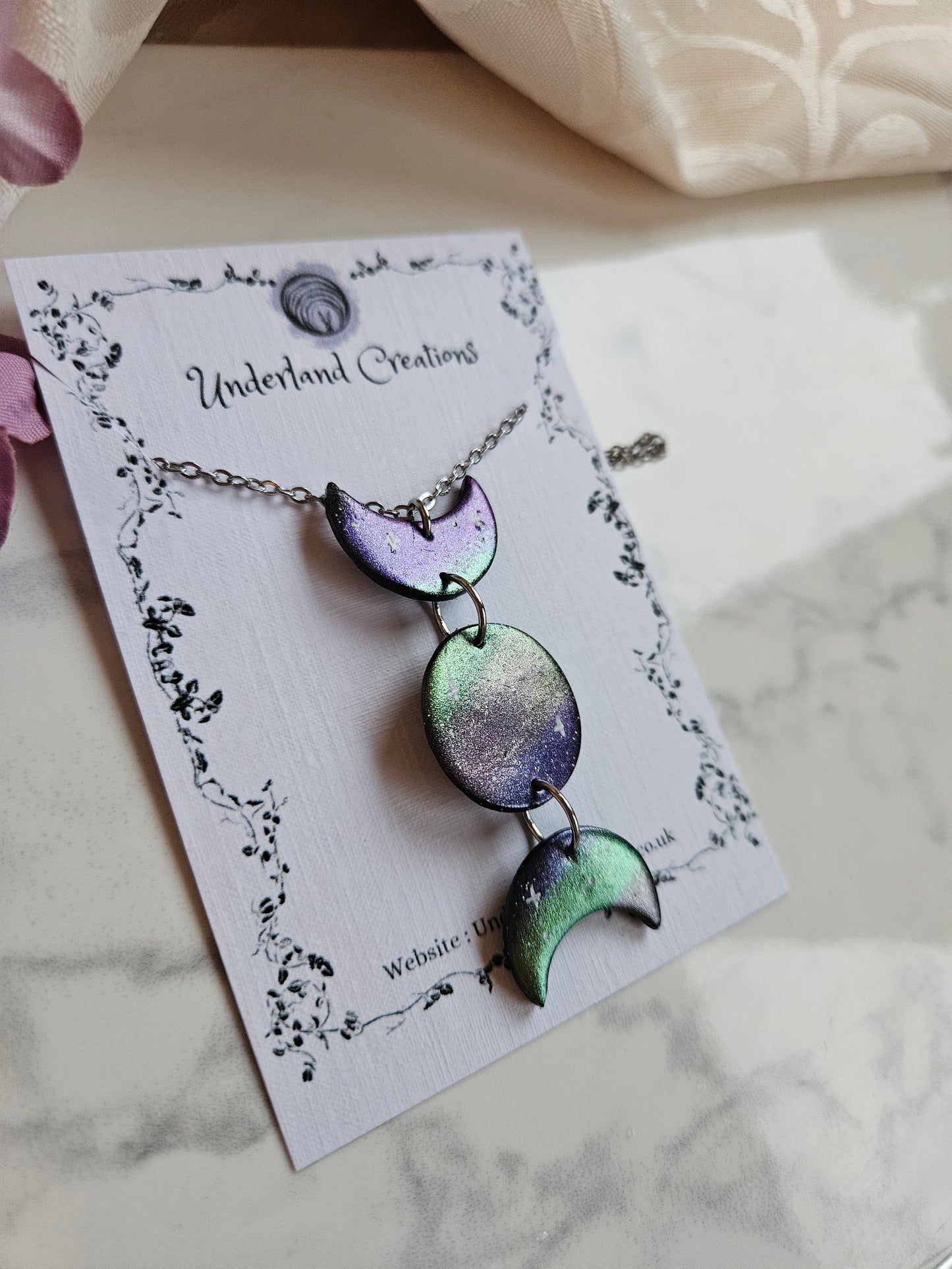 Metallic Triple Moon Necklace
