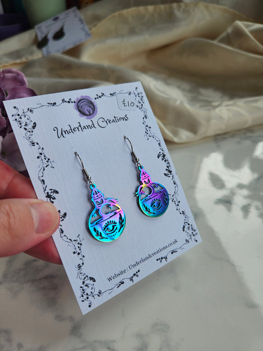 Rainbow Potion Bottle Earrings