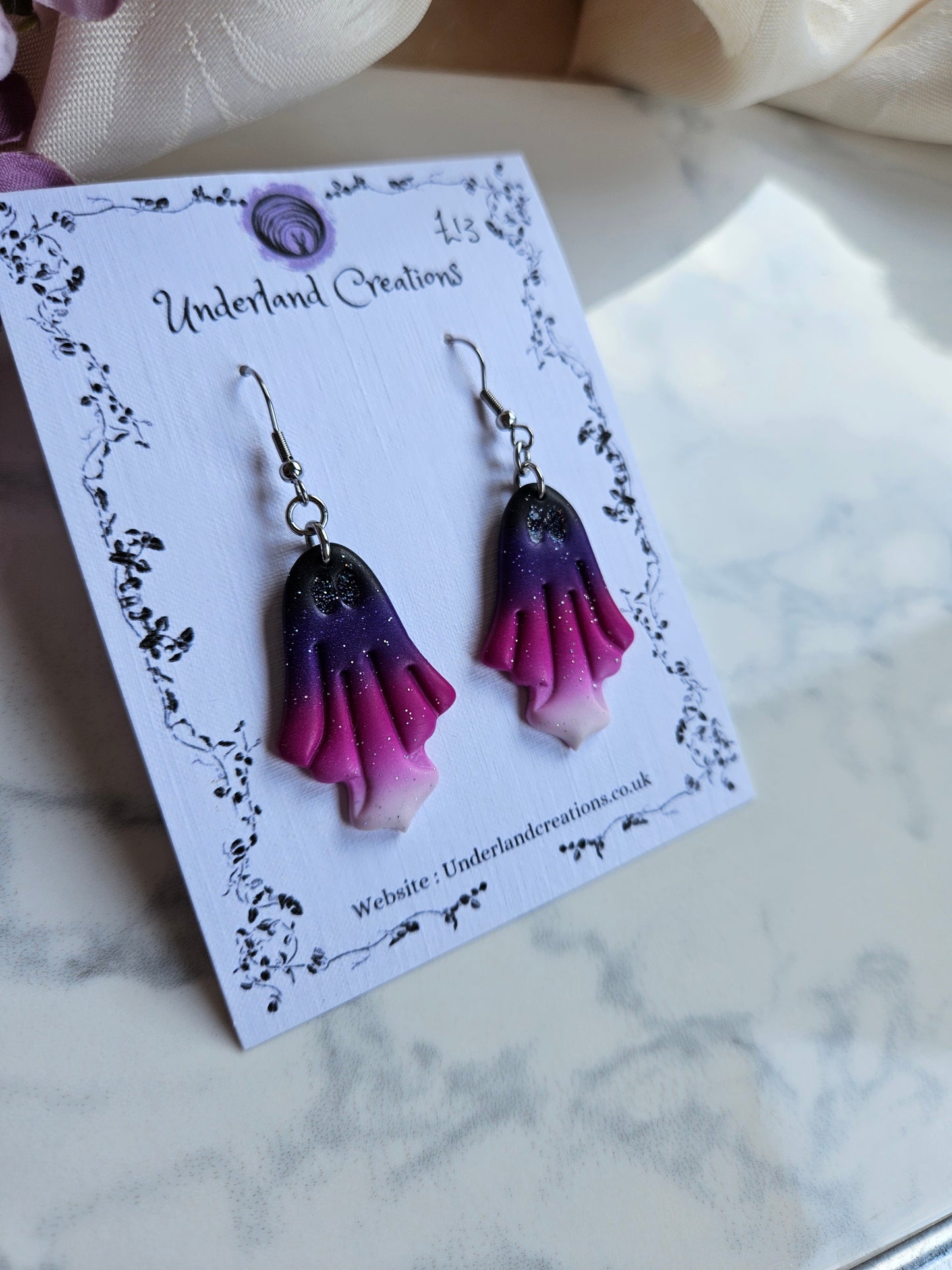 Ghost Earrings in "Midnight Kiss"