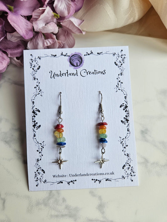 Rainbow Crystal Drop Earrings