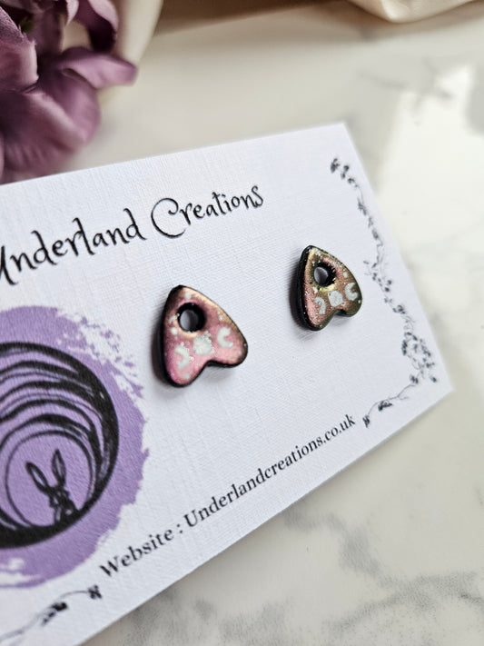 Planchette Studs in Metallic Pink/Gold