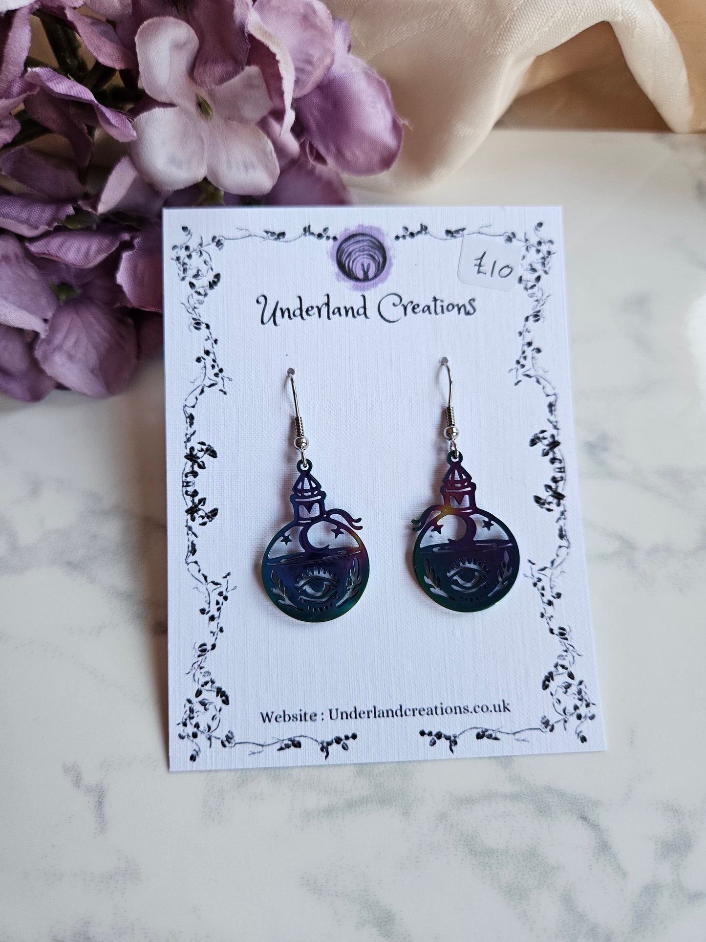 Rainbow Potion Bottle Earrings