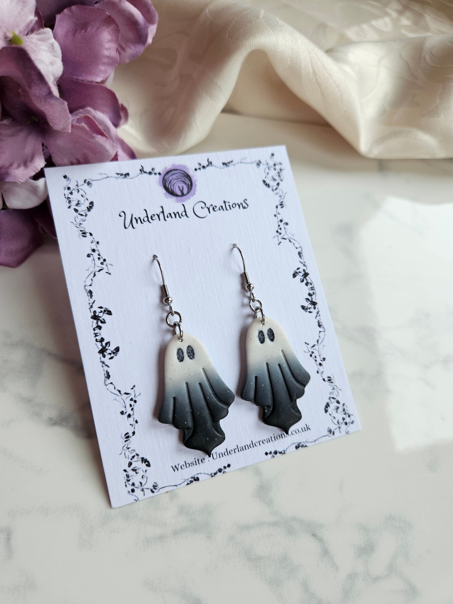 Ghost Earrings in "Light to Dark"