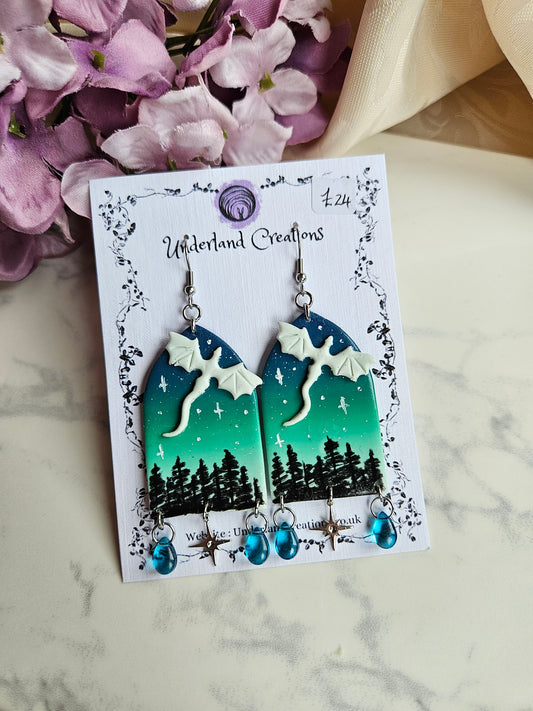 Dragon Arch Earrings in "Ice"