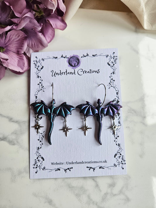 Medium Dragons in Metallic Purple/Blue
