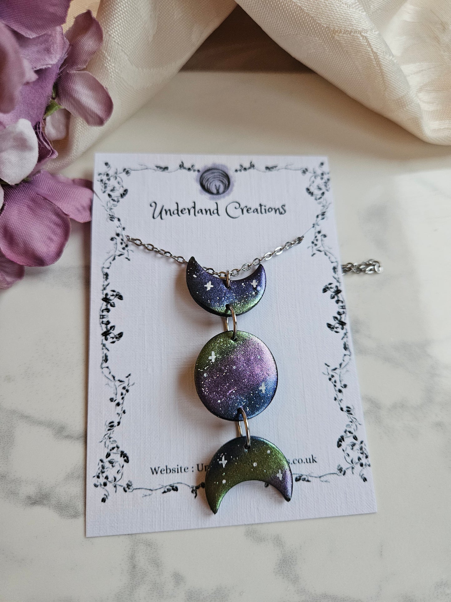 Metallic Triple Moon Necklace