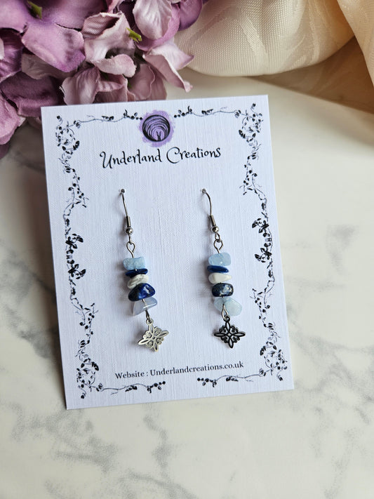Blue Crystal Drop Earrings