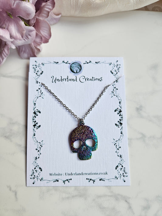 Rainbow Skull Necklace