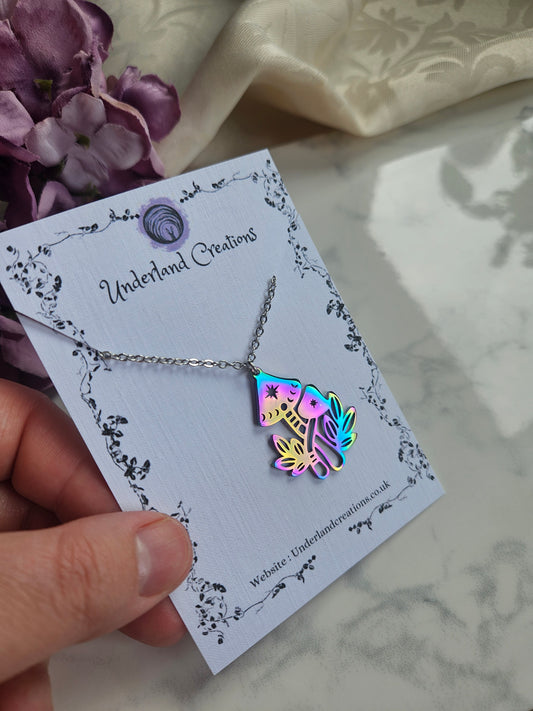 Rainbow Toadstool Necklace