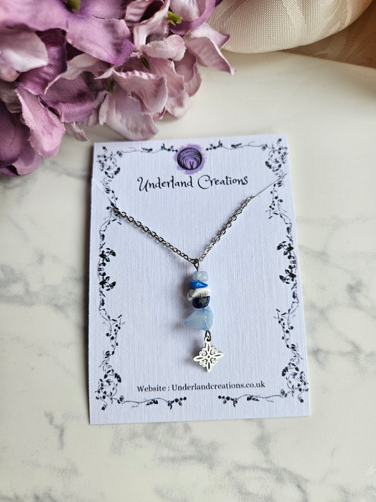 Blue Crystal Drop Necklace