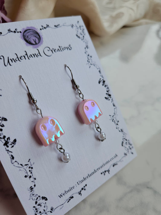 Iridescent Acrylic Ghost Earrings