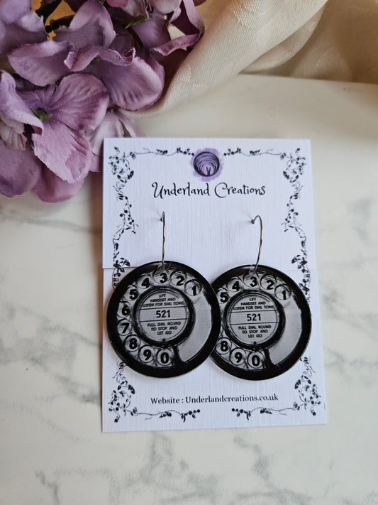 Acrylic Classic Phone Dial Earrings