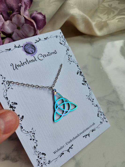 Rainbow Triquetra Necklace
