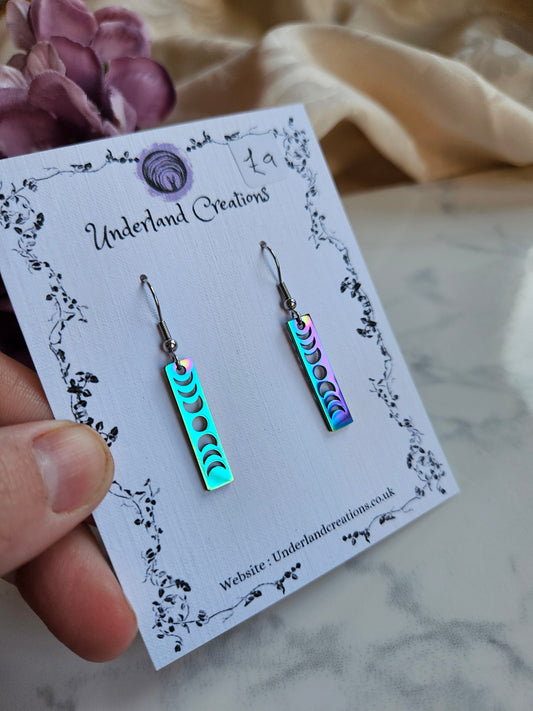 Rainbow Moon Phase Earrings