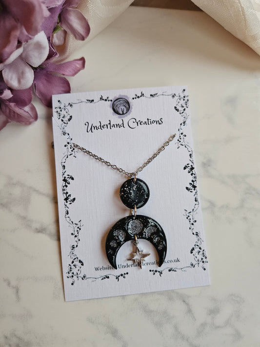 Moon Phase Drop Necklace