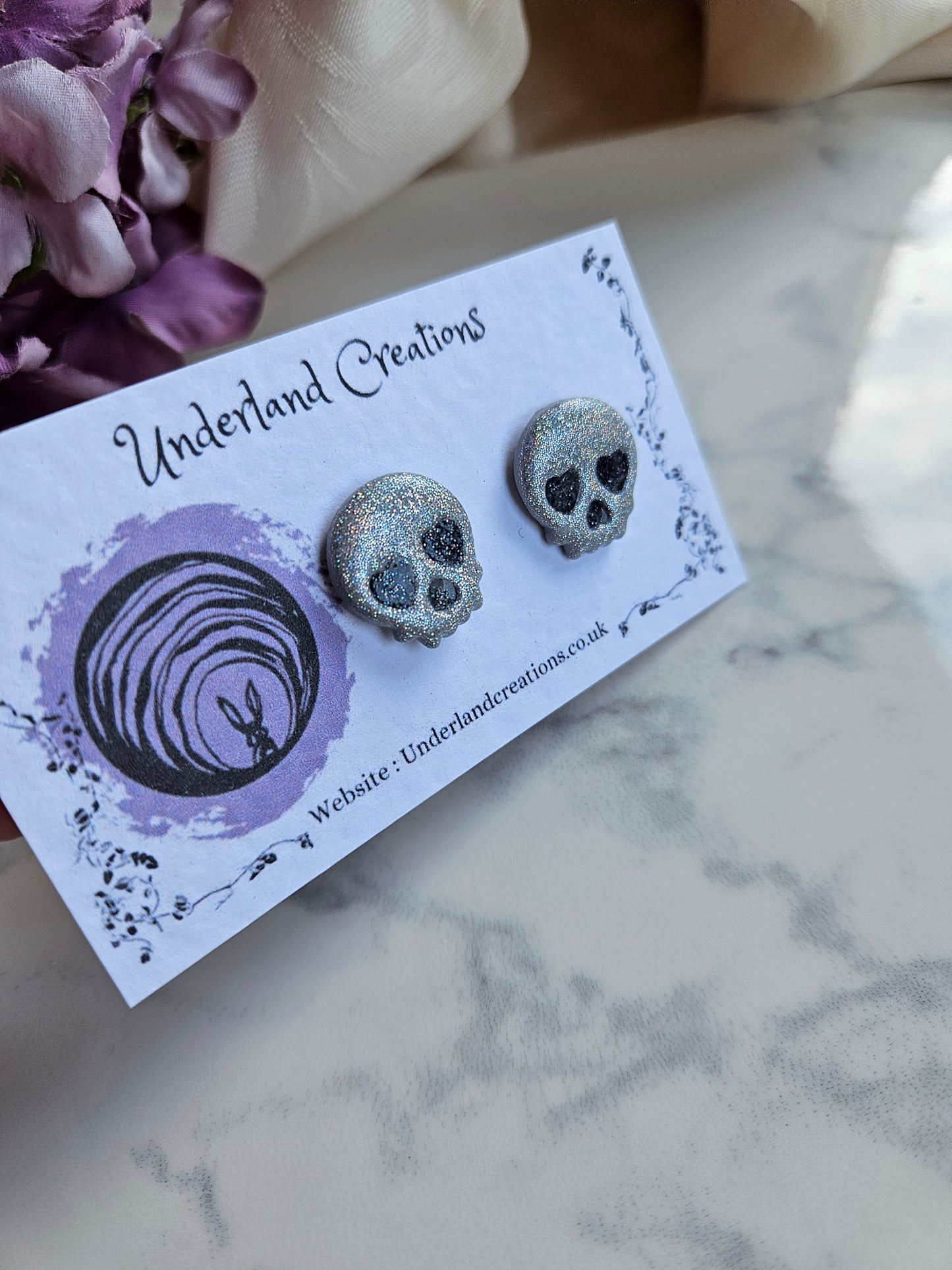 Skull Stud Earrings in "T.I.T.S.O.A.K."