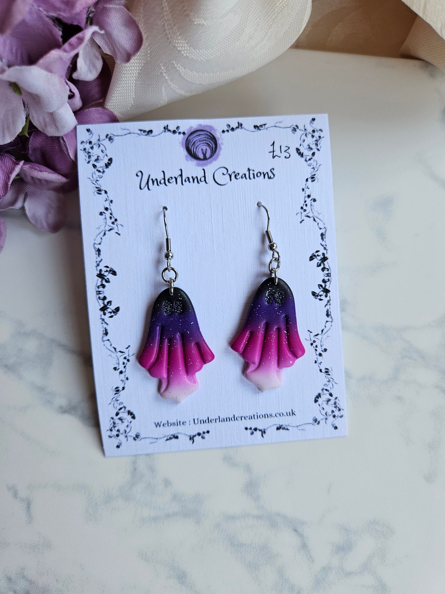 Ghost Earrings in "Midnight Kiss"
