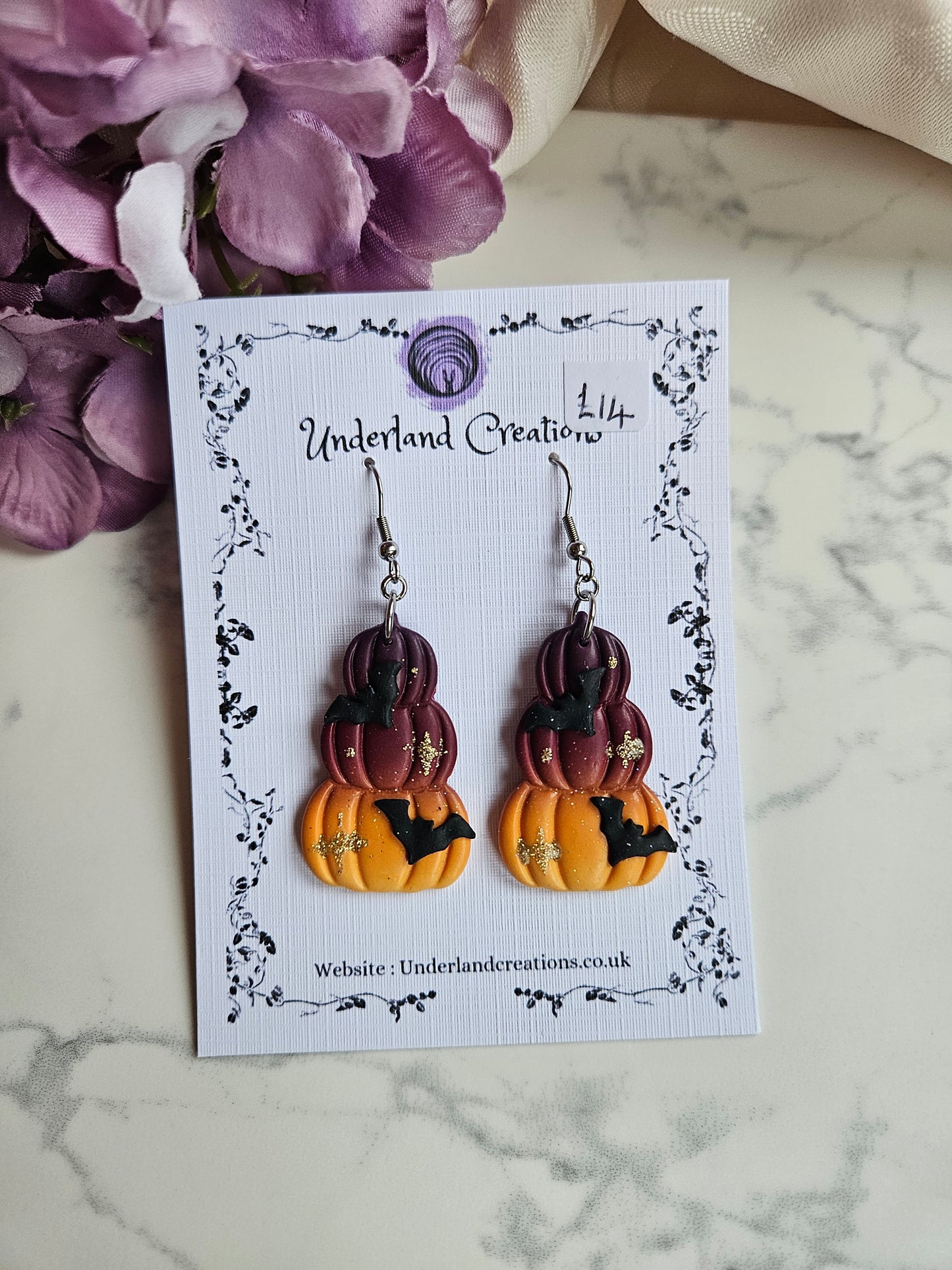 Pumpkin Stack Earrings in "Autumn"