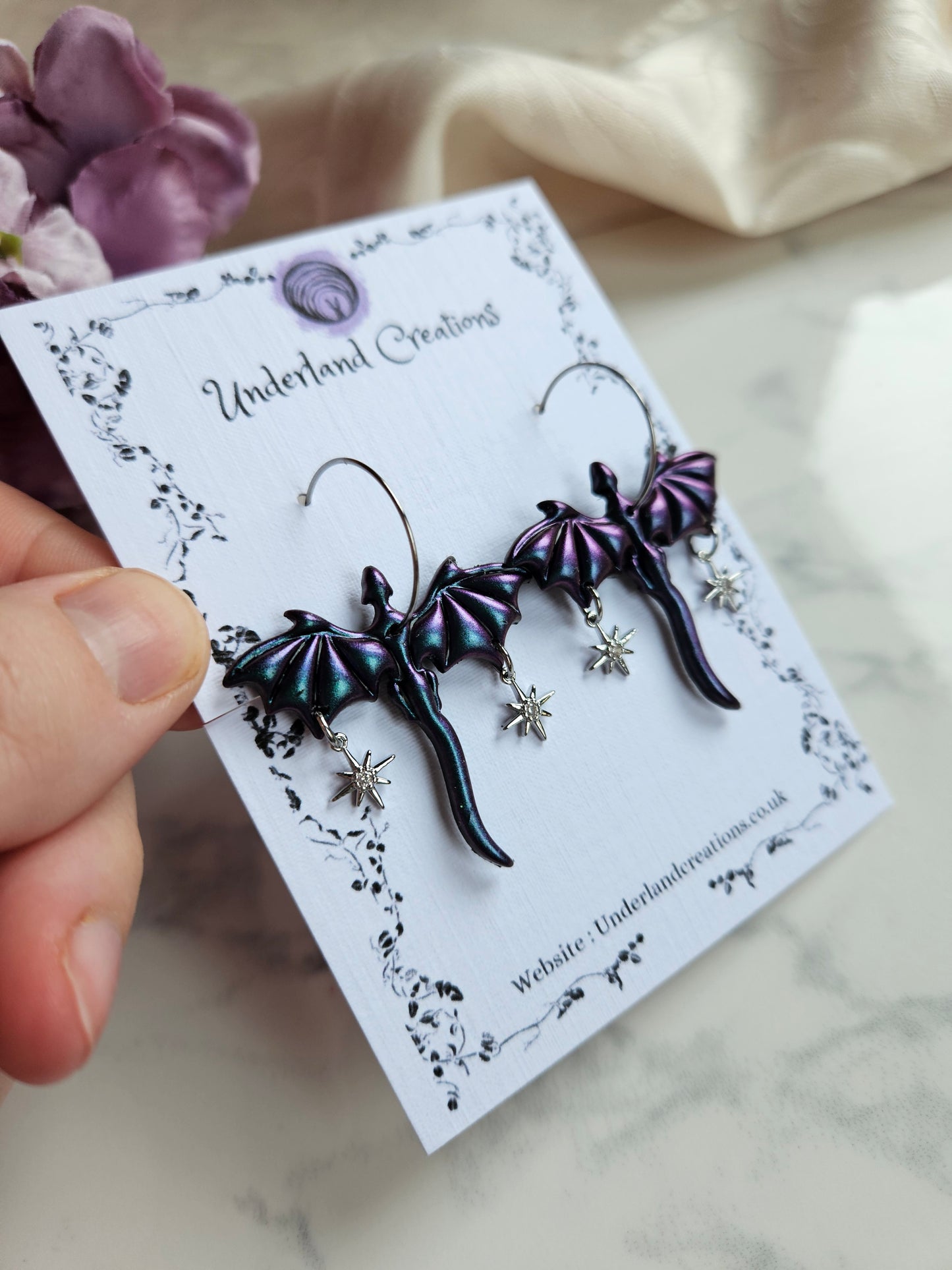 Medium Dragons in Metallic Purple/Blue