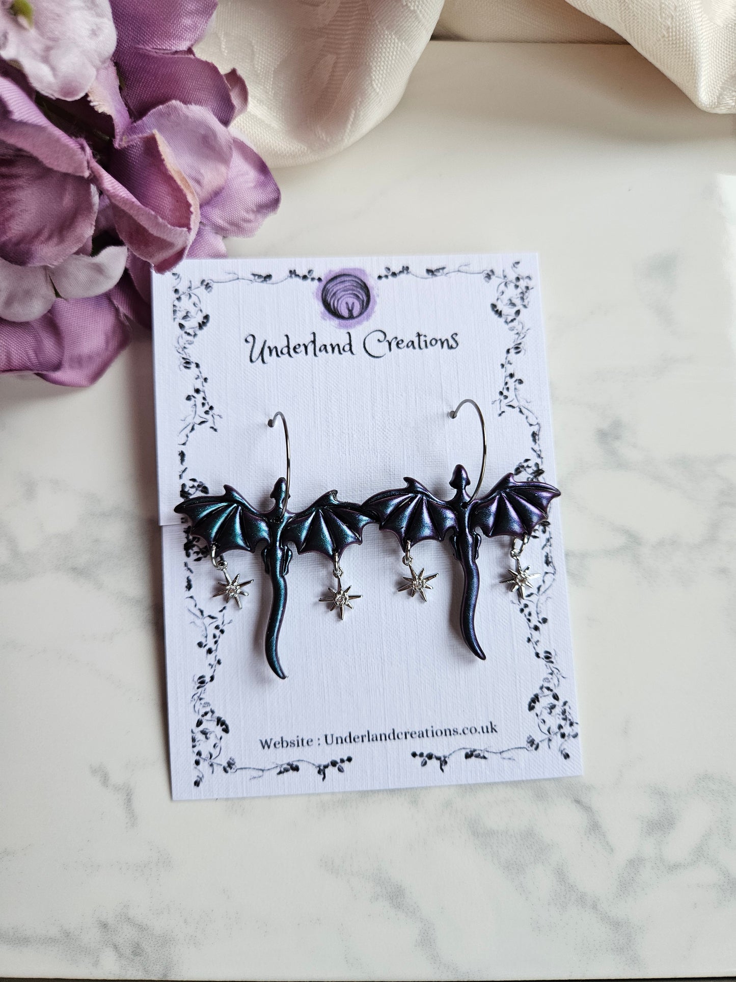 Medium Dragons in Metallic Purple/Blue