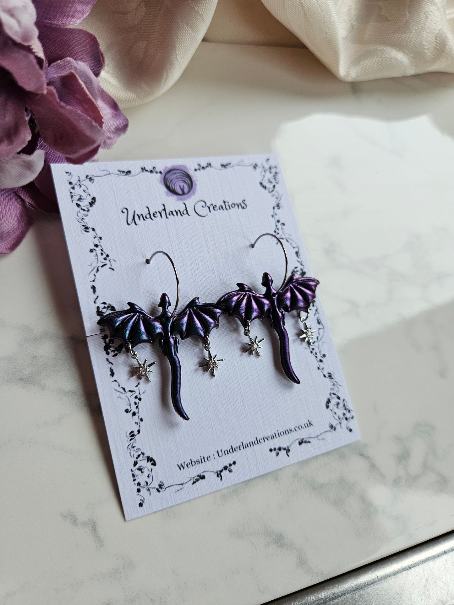 Medium Dragons in Metallic Purple/Blue