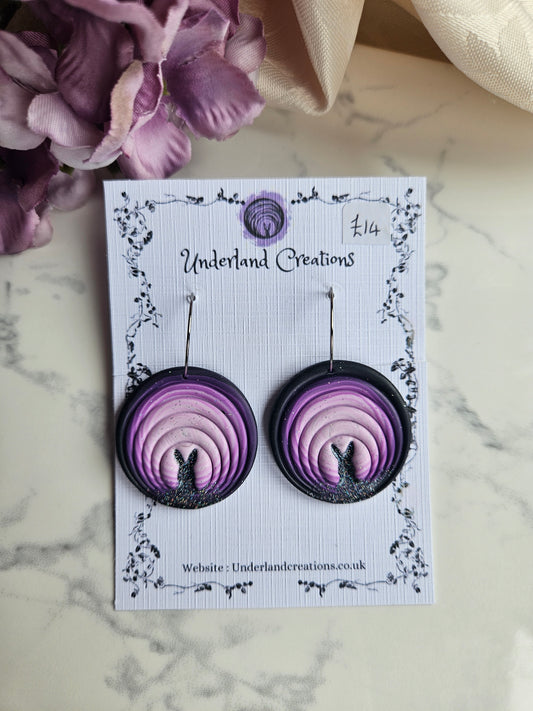 Down The Rabbit Hole Earrings in "Midnight Kiss"