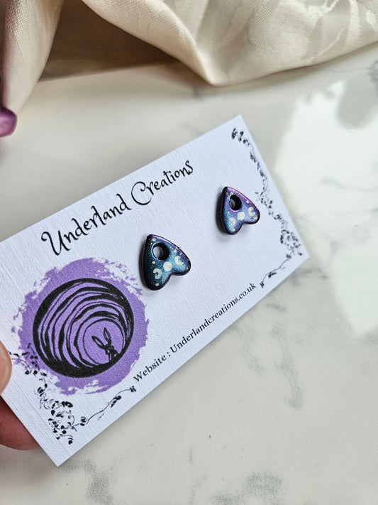 Planchette Studs in Metallic Purple/Blue
