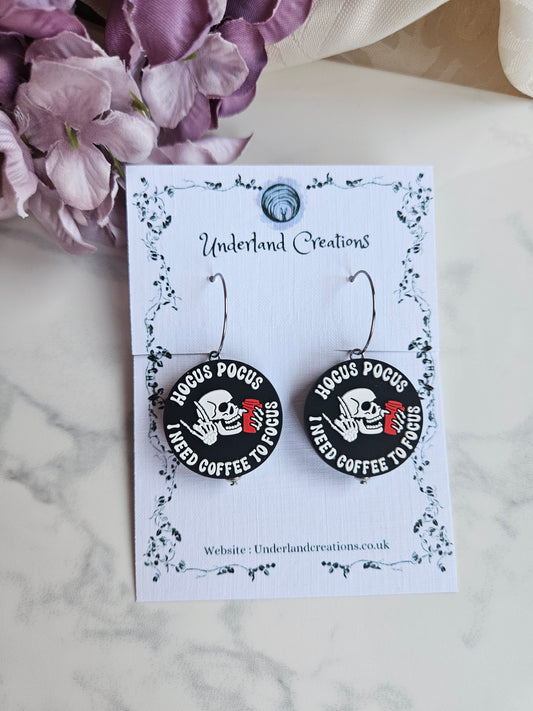 Silicone Hocus Pocus Coffee Earrings