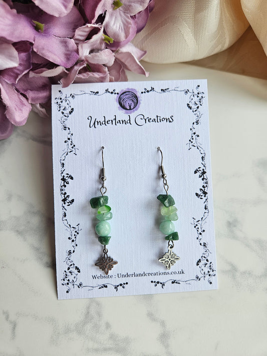 Green Crystal Drop Earrings