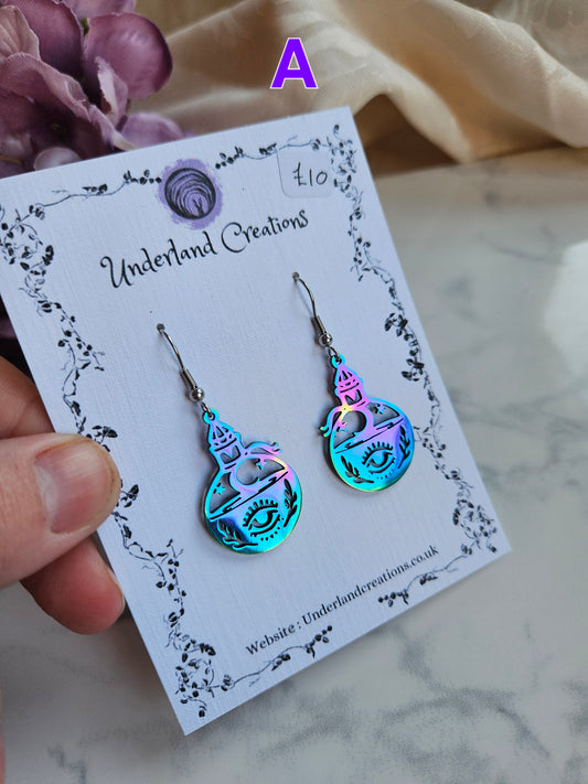 Rainbow Potion Bottle Earrings