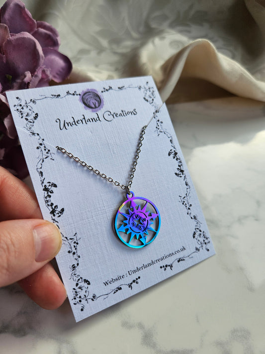 Rainbow Compass Necklace