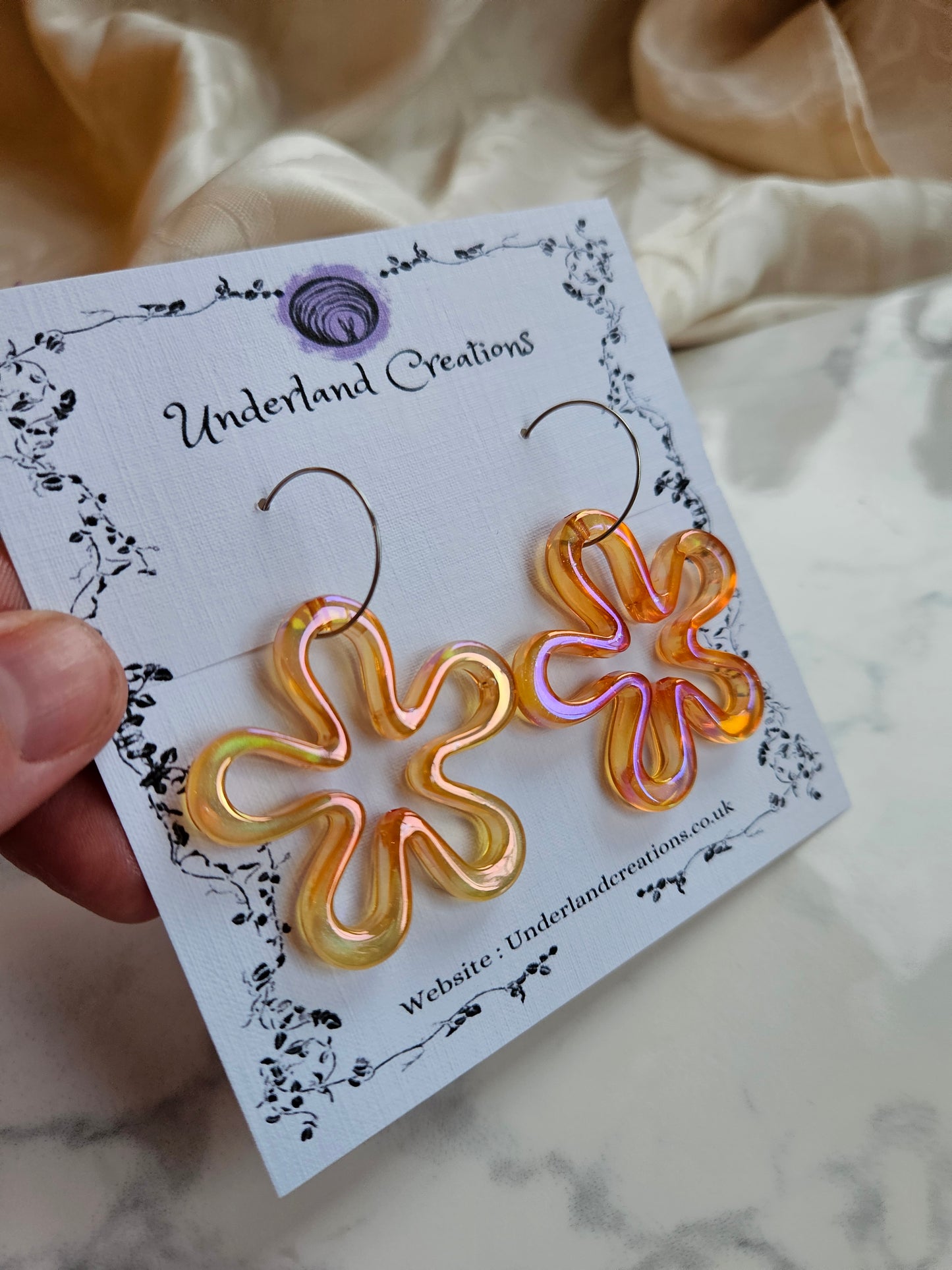 Iridescent Acrylic "Funky Flower" Earrings