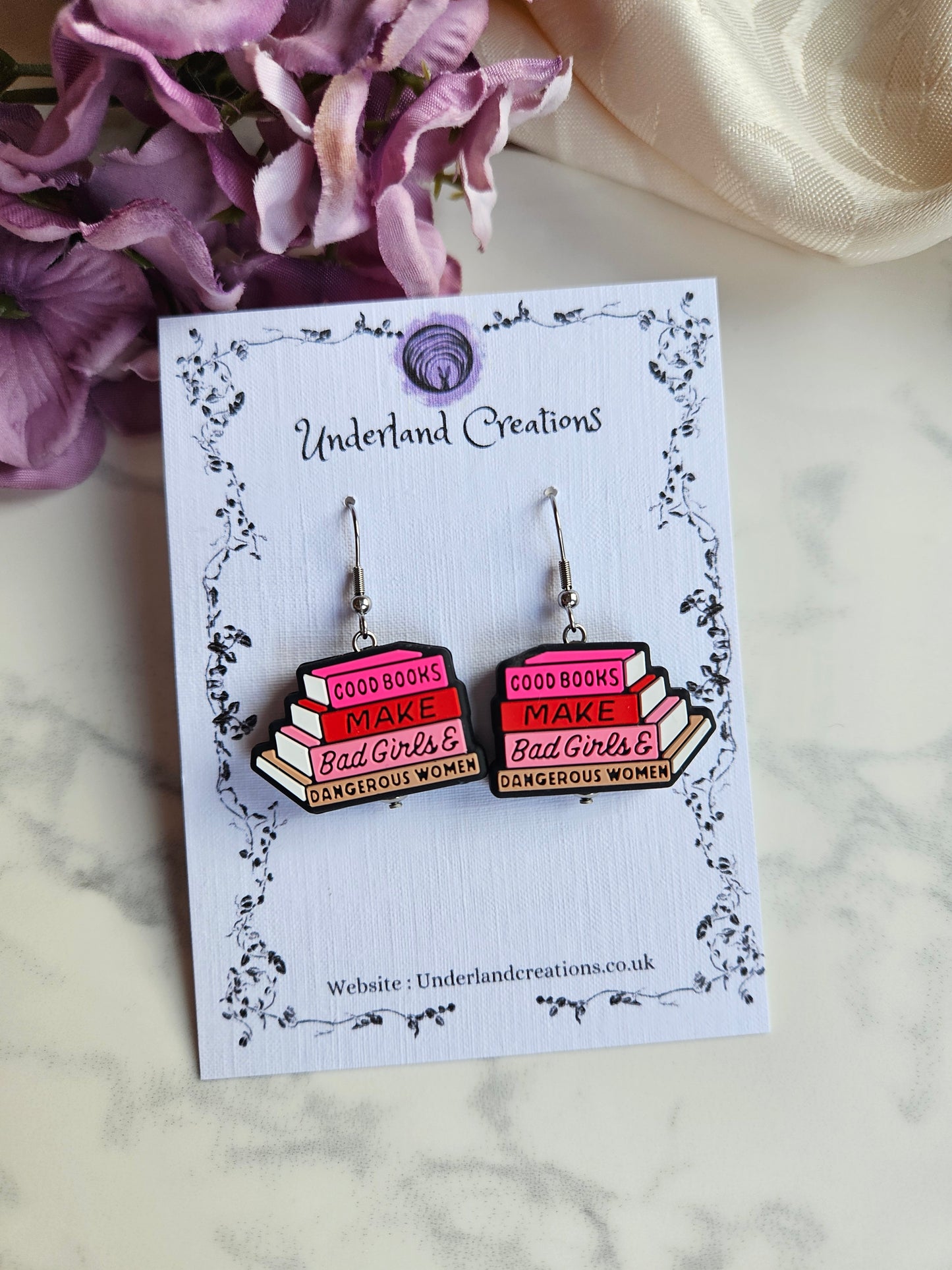 Silicone "Good Books" Earrings