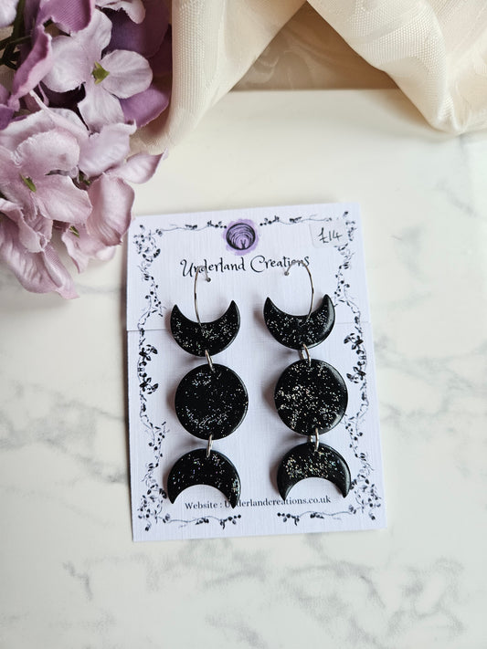 Triple Moon Earrings