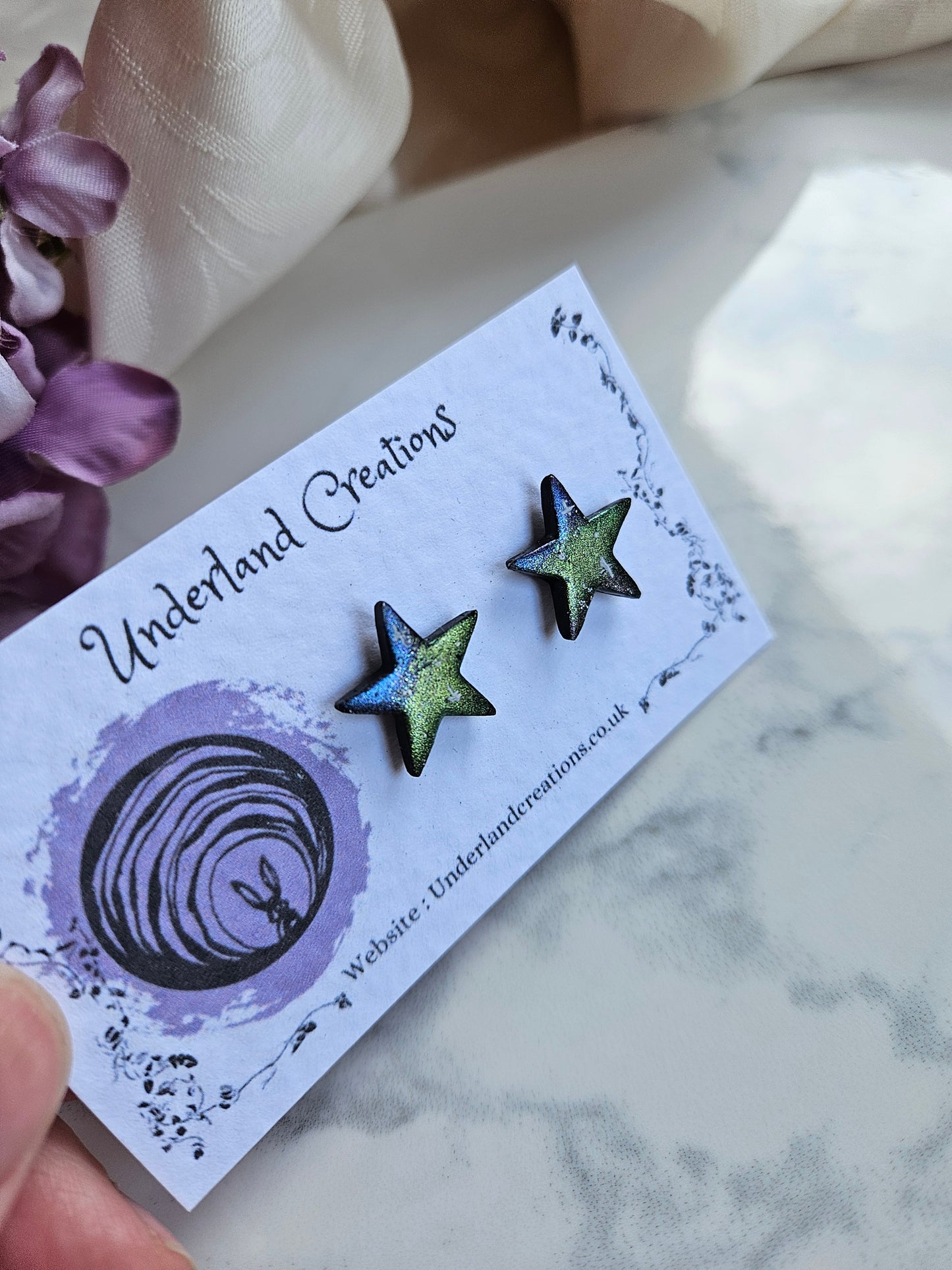 Metallic Celestial Star Studs