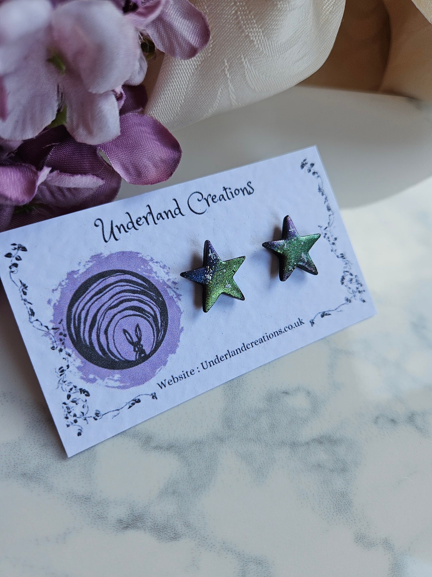 Metallic Celestial Star Studs
